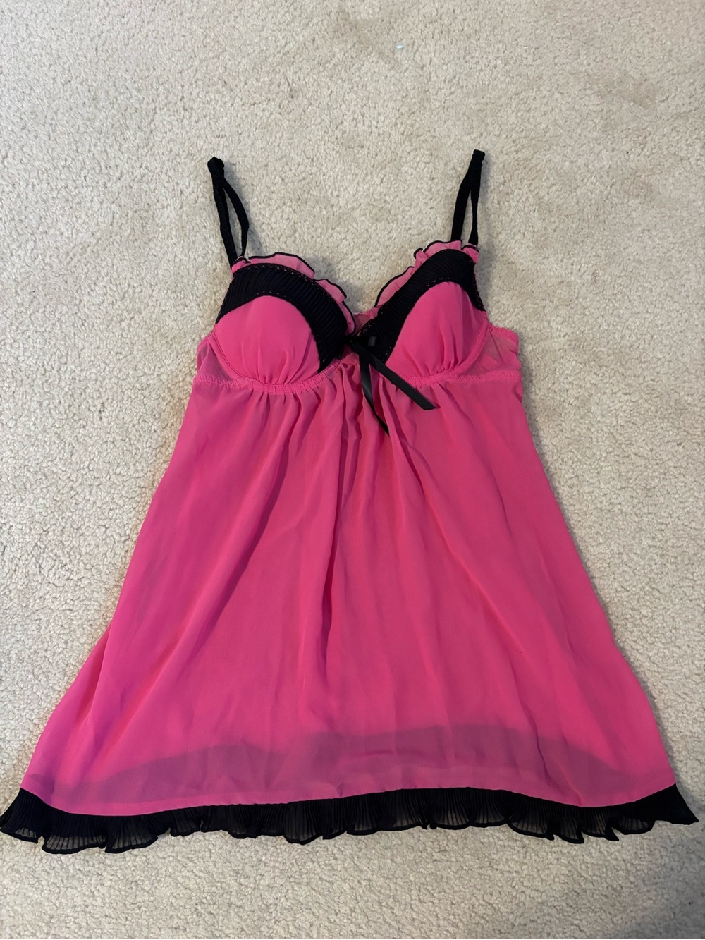 Pink and Black Babydoll Dress
